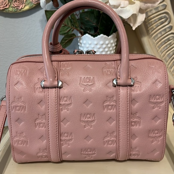 Authentic Boston Bag in Monogram Debossed Nappa Leather Pink - Picture 8 of 15